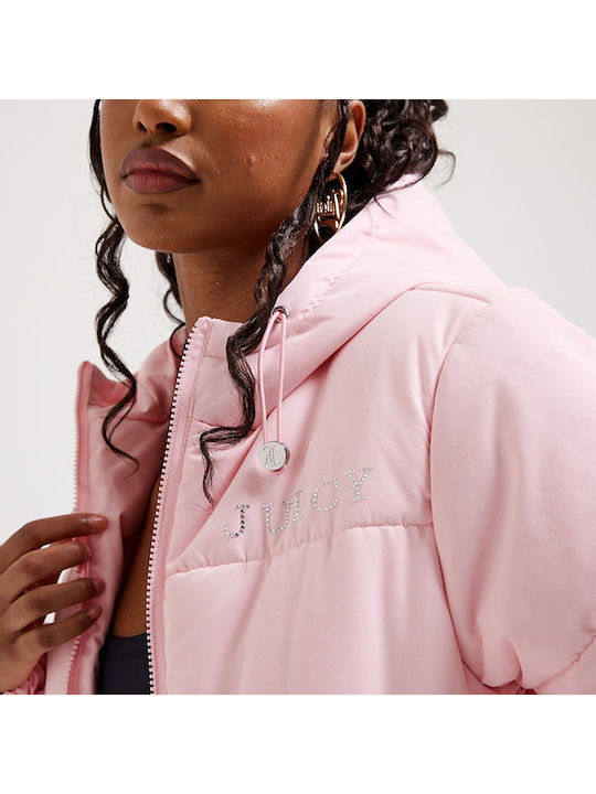 Women's Short Puffer Jacket for Winter Almond Blossom