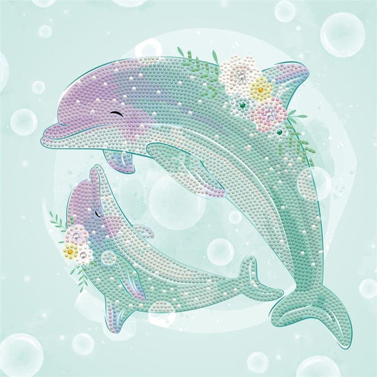 Diamond Dotz Dotz Box Canvas Diamond Painting Kit Dolphin Dance DBX.059