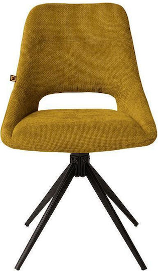 2548 Dining Room Fabric Chair Mustard 64x53x85cm 4pcs