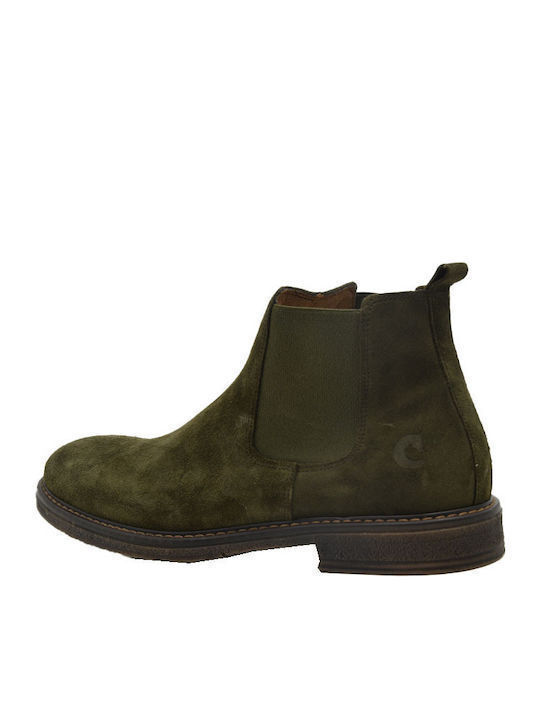 Leder Grün Chelsea Stiefeletten