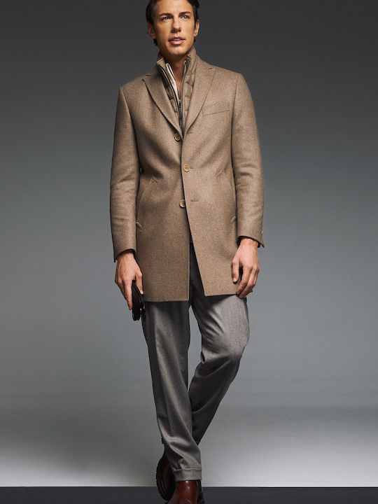 Herren Mantel Beige-brown