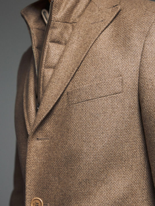 Herren Mantel Beige-brown