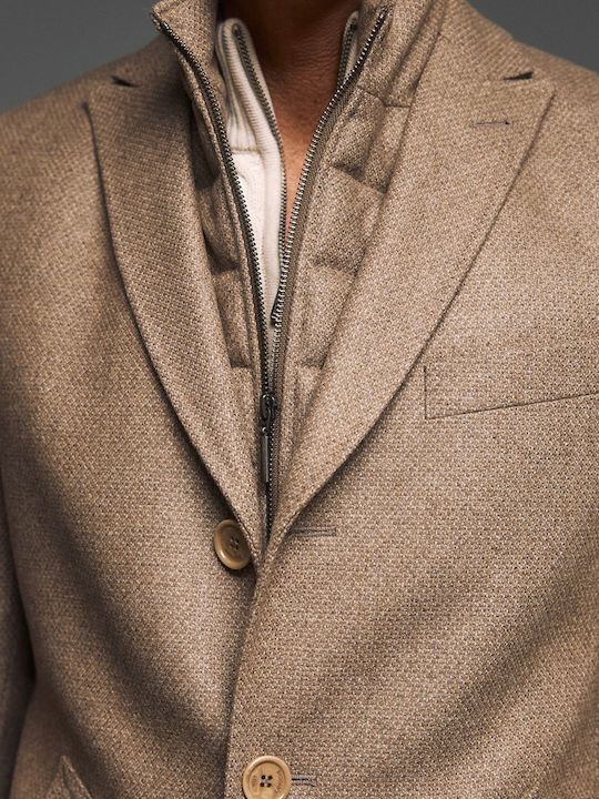 Herren Mantel Beige-brown