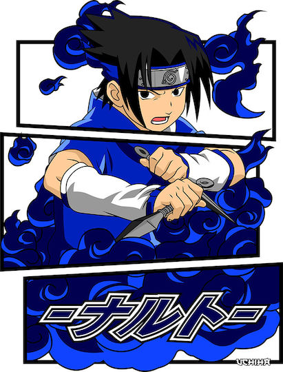 Αυτοκόλλητο Τοίχου Sasuke Uchiha Naruto Stick2421 130cm