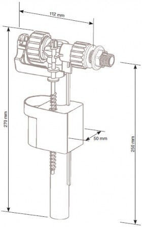 Ideal Standard Βαλβίδα Εισαγωγής Φλοτέρ Εντοιχιζόμενο Καζανάκι