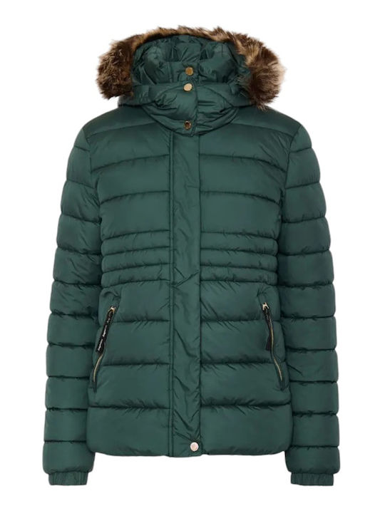 Scurtă Jachetă de femei Puffer Verde