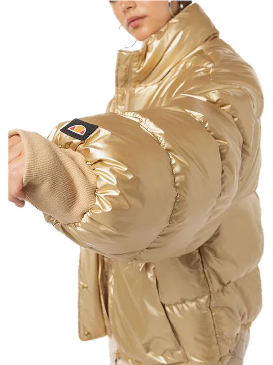 Vesuvio Κοντό Γυναικείο Puffer Μπουφάν για Χειμώνα Gold