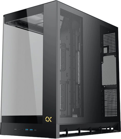 Xigmatek Pano II Air Геймърско бюро Midi Tower Компютърна кутия със страничен прозорец и ARGB осветление Черен