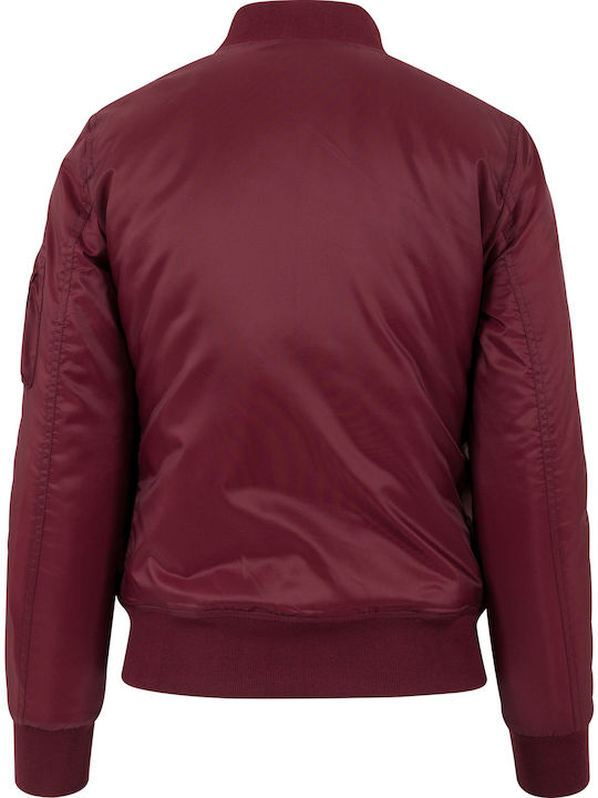Kurz Damen Bomberjacke Burgundisch