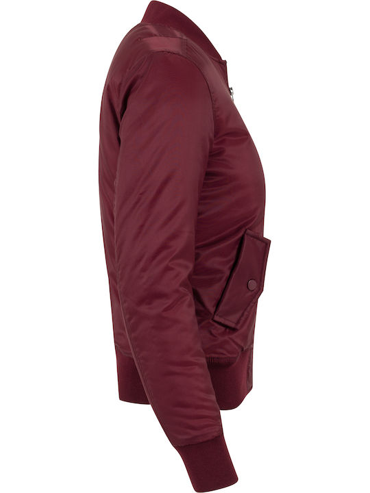 Kurz Damen Bomberjacke Burgundisch