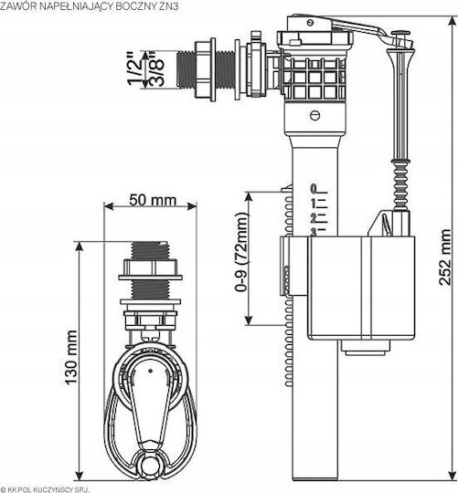 Kk-pol Zn3 116 0 T Βαλβιδα Πλωτηρα 1/2 Zn3 Πλαστικο Water-stop Z.pλ.t.pb-1/2-zn3-πom