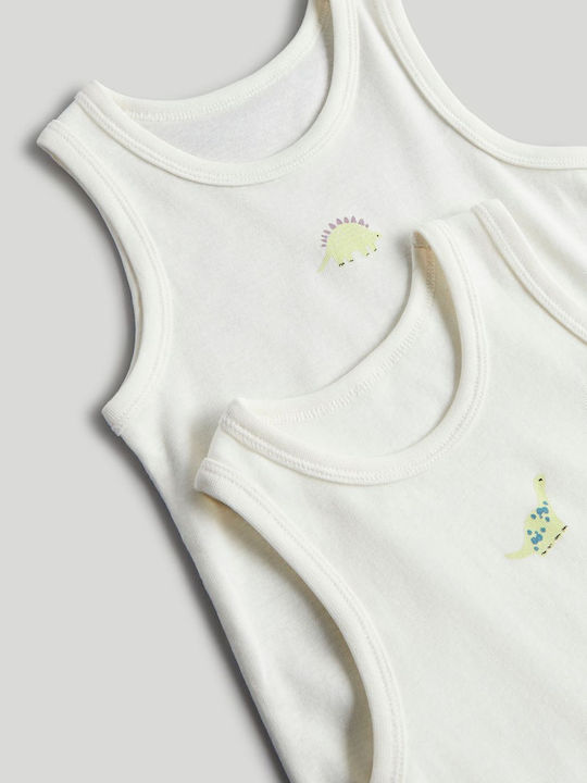 Mothercare Set maiouri pentru copii Fără mâneci Albe 2buc