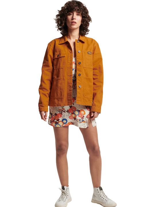 Ovin Vintage Chore Γυναικείο Overshirt Πορτοκαλί