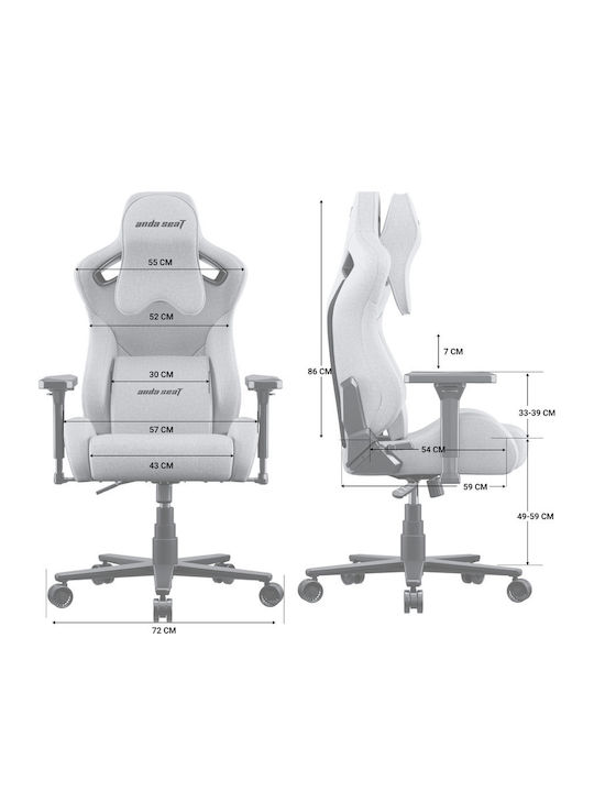 Anda Seat Kaiser 2 Frontier XL Καρέκλα Gaming Δερματίνης με Ρυθμιζόμενα Μπράτσα Γκρι