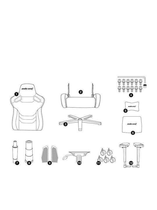Anda Seat Kaiser 2 Frontier XL Καρέκλα Gaming Δερματίνης με Ρυθμιζόμενα Μπράτσα Γκρι