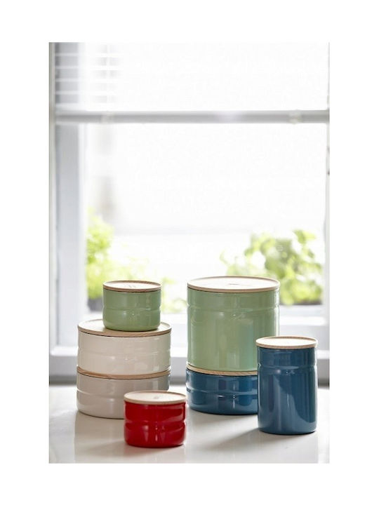 Riess Vase General Use with Lid Wooden Blue 1300ml