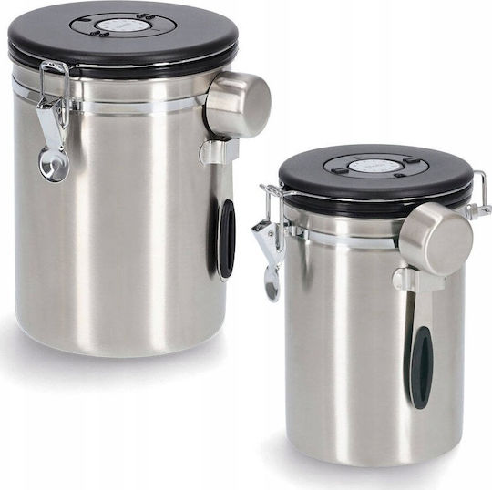Zeller Zeller Lebensmittelgläser & Behälter Vase für Kaffee mit luftdichtem Deckel Metallisch Braun 1700ml