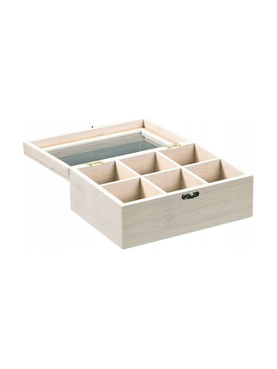 Kesper Кутия за Чай с Капак Дървена Бяла 16x22см 1 Брой