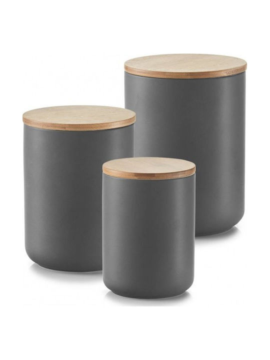 Zeller Vase General Use with Lid Ceramic Gray 650ml