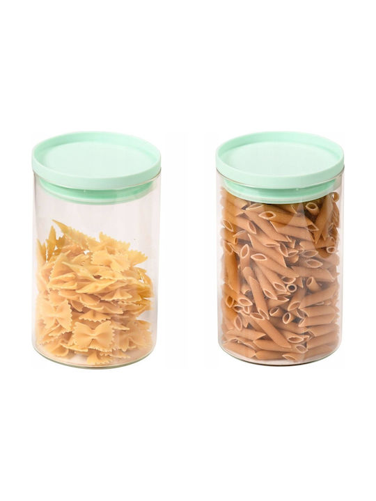 Kesper Set of 2pcs Jars General Use with Lid Glass Transparent 10x15cm