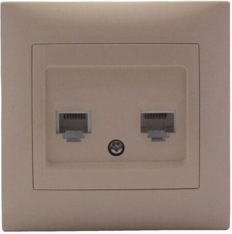Redled Διπλή Πρίζα Δικτύου και Τηλεφώνου RJ45/RJ11 με Πλαίσιο Τύπου Cat6 σε Λευκό Χρώμα 27469