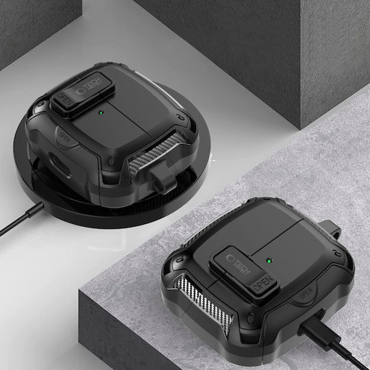 Tech-Protect Carbonox Magsafe Hülle Silikon / Kunststoff in Schwarz Farbe für Galaxy Buds3 Pro