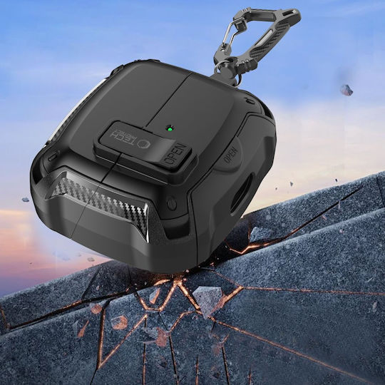 Tech-Protect Carbonox Magsafe Hülle Silikon / Kunststoff in Schwarz Farbe für Galaxy Buds3 Pro