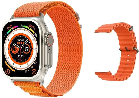 Z66 Ultra 49mm Smartwatch with Heart Rate Monitor (Orange)