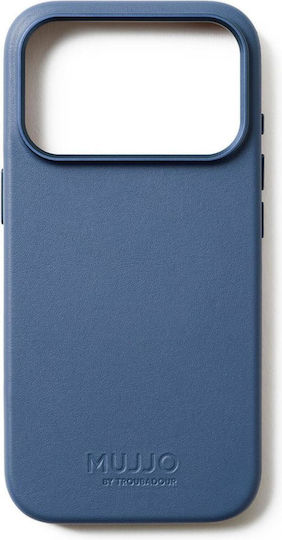 Mujjo Back Cover Δερμάτινο 1mm Μπλε (iPhone 17 Pro)