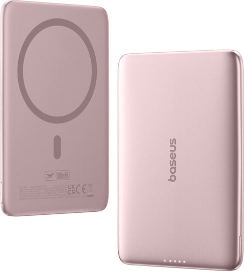 Baseus PicoGo AM41 MagSafe Power Bank 5000mAh 20W с USB-C порт Розов