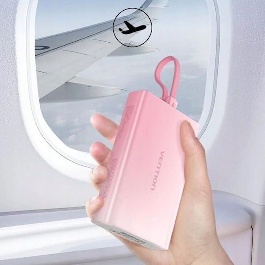 Vention Power Bank 10000mAh 22.5W with USB-A Port and USB-C Port Gold