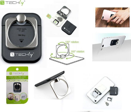 Techly I-smart-ringb Smartphone Stand Ring Black