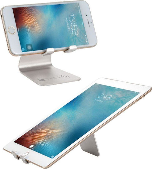 Techly Ismart-stand4 Βάση Γραφείου για Κινητό σε Ασημί χρώμα