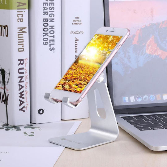 Techly Ismart-stand4 Βάση Γραφείου για Κινητό σε Ασημί χρώμα