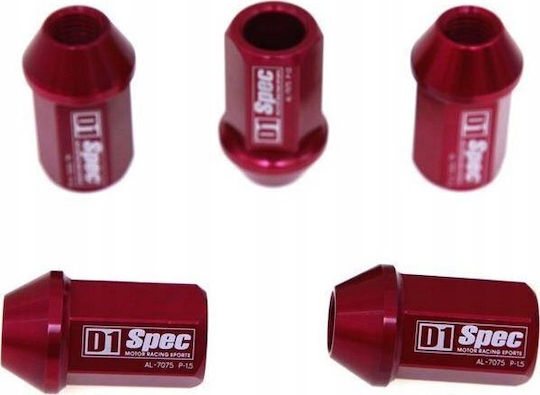 D1spec Forged Car Lug Nuts D1spec Alu 12x1.25 Red