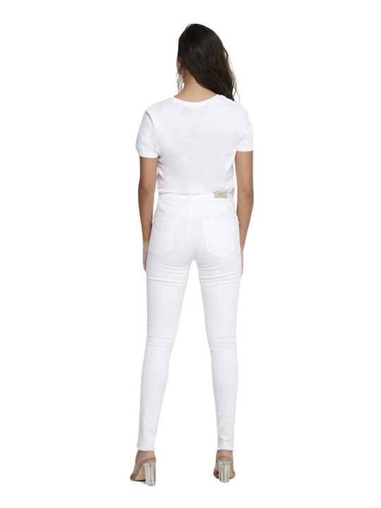 Blush High Waist Women's Jean Trousers in Skinny Fit White