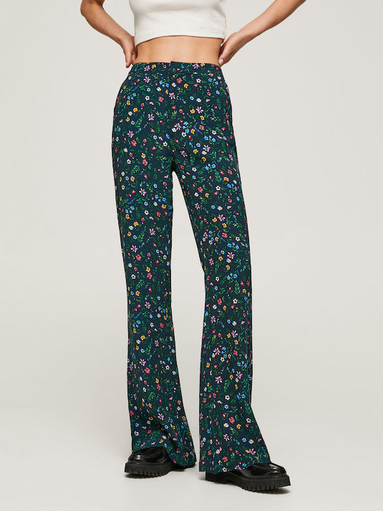 Fiorella Damen Stoff Hose Schlag in Bootcut Passform Blumen Dulwich