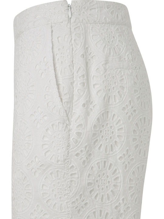 Maggy Damen Stoff Hose Weiß