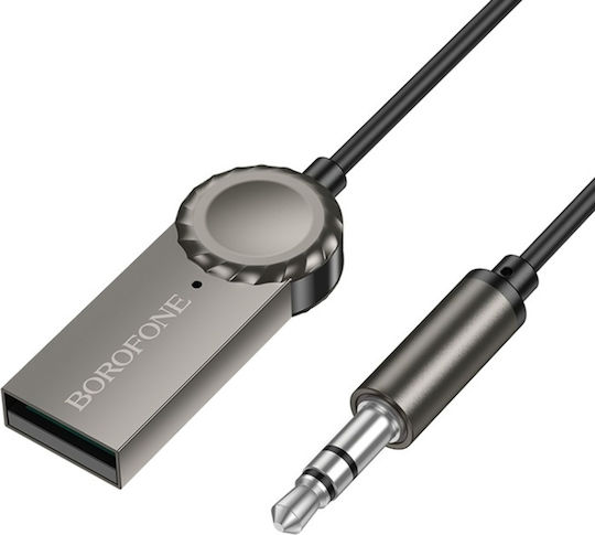 Borofone Bc56 Peaceful In-car Aux Audio Bluetooth Receiver Grey