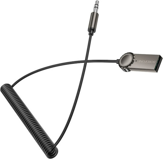 Borofone Bc56 Peaceful In-car Aux Audio Bluetooth Receiver Grey