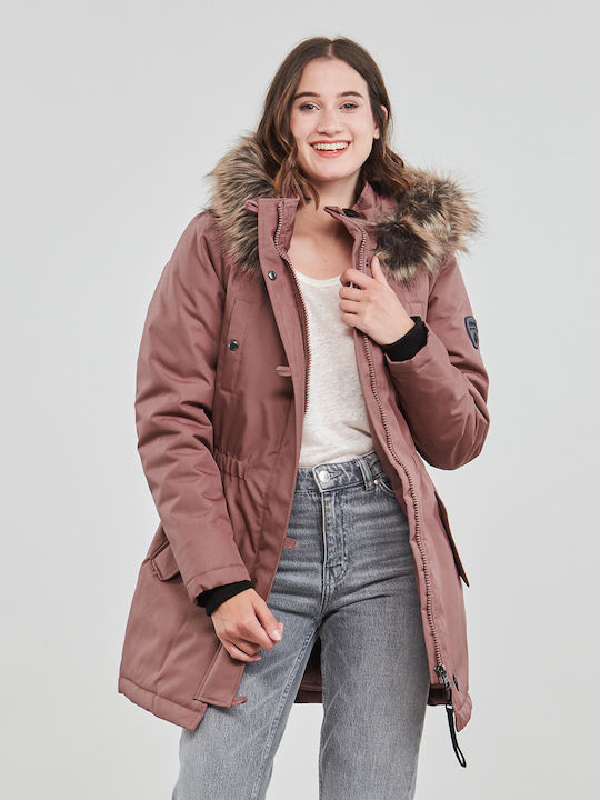 Lungă Jachetă de femei tip parka Rose Brown