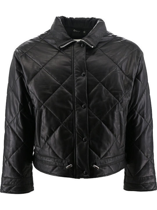 Scurtă Jachetă de femei Puffer Negru