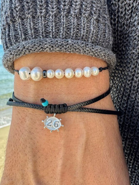 Armband Gουράκι 26 Μαργαριτάρια Schwarz