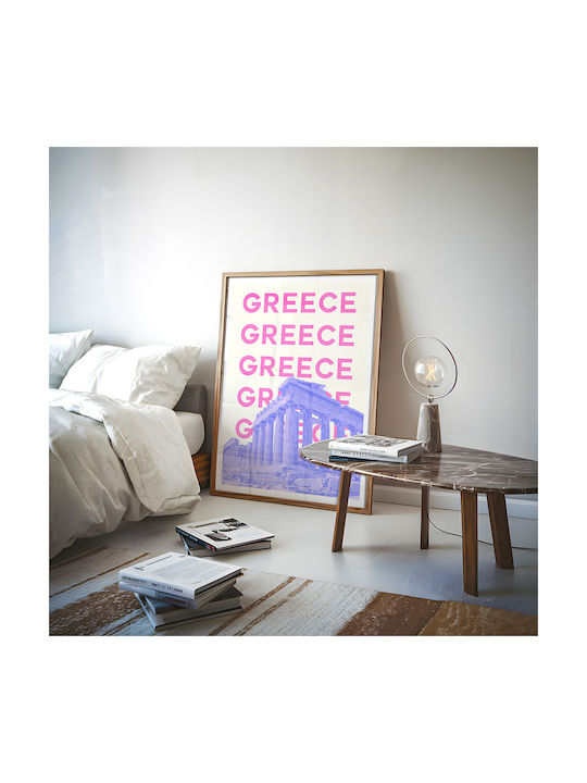 Poster Greece Pop Art Pst25507 21cm X 30cm Λευκή Ξύλινη Κορνίζα