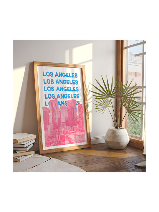 Poster Los Angeles Pop Art Pst25508 21cm X 30cm White Frame PVC