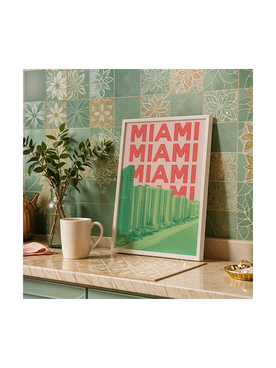 Poster Miami Pop Art Pst25506 21cm X 30cm White Frame PVC