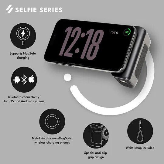 Adam Selfie Shot MagSafe Power Bank 5000mAh Black