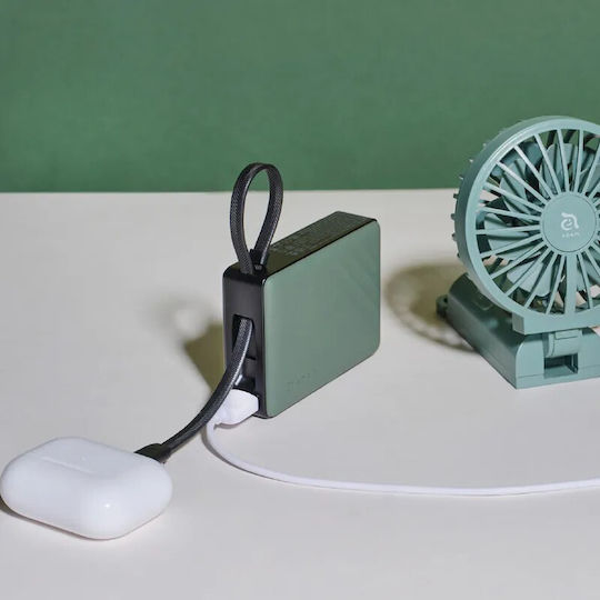 Adam Gravity Power Bank 10000mAh 30W με Θύρα USB-A Πράσινο