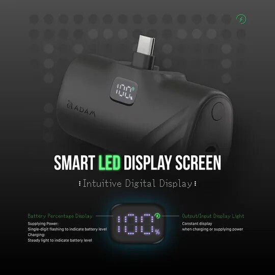 Adam Gravity F5C USB-C Power Bank 5000mAh 20W Green