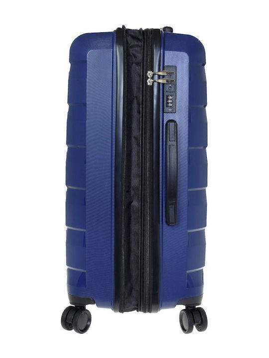 Seagull Large Travel Suitcase Hard Blue with 4 Wheels Height 76cm SG180-L-Blue
